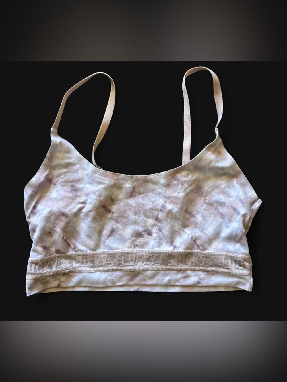 Lucky Brand Tie-Dye Bralette in Light Pink and Cream